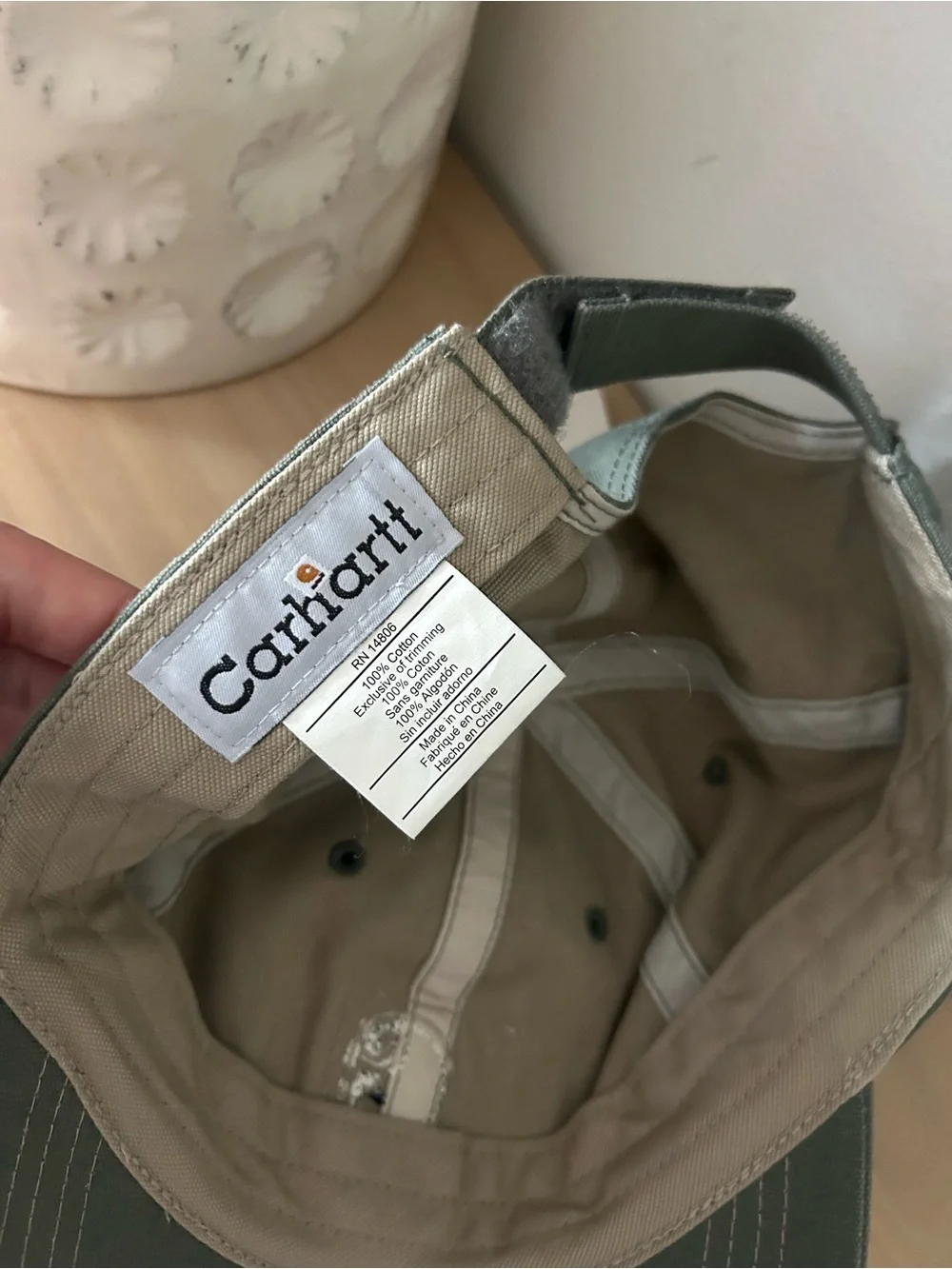 ⭐️ NEW NWT Carhartt Green Canvas Baseball Cap Adjustable Cotton Work Hat